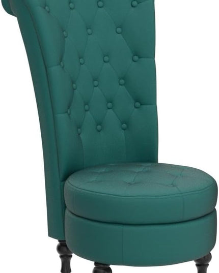 Royal High-Back Velvet Accent Chair for Vanity with Storage and Luxurious Upholstery, Retro Design and Versatile Usage for Living Room, Bedroom, Lounge and Office, Green - LeafyLoom