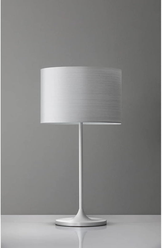 Adesso 6236-02 Oslo Table Lamp, 22.5 in, 60 W Incandescent/13W CFL, White Metal, 1 Table Lamp - LeafyLoom