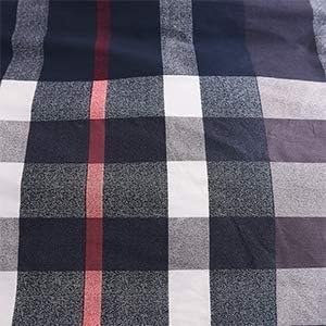 Navy Plaid Comforter Set King Multicolor Checkered Bedding Quilt Set Navy Blue Tartan Grid Comforter Striped Women Navy Blue Blanket King Breathable Navy Blue Checkered Bed Comforter Set - LeafyLoom
