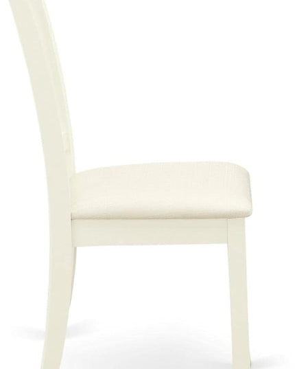 East West Furniture DAC-LWH-C Danbury Dining Room Chairs - Linen Fabric Upholstered Wooden Chairs, Set of 2, Linen White - LeafyLoom