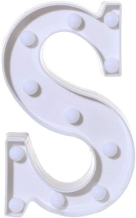 LED Marquee Letter Lights Sign S 26 Alphabet Light Up Letters Sign for Night Light Wedding Birthday Party Battery Powered Christmas Lamp Home Bar Decoration (S) - LeafyLoom