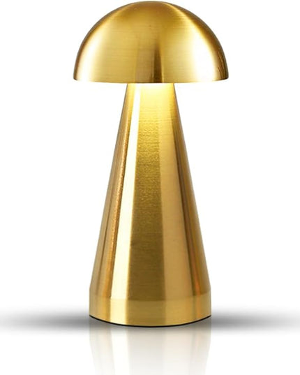 Cordless Metal Desk Lamp, Touch Sensor Control LED Table Lamp,3 Color Stepless Dimmable Battery Powered Lamp (Gold) - LeafyLoom