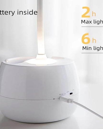 LED Desk Lamp with Pen Holder, Flexible Gooseneck Adjustable Brightness Level Reading Light, 2000mAh Rechargeable Eye-Caring with USB Port Touch Control - LeafyLoom