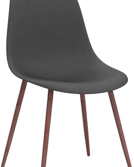 CangLong Modern Popular Dining Chairs Set 2 with Plastic seat and Metal Legs for Dining&Lving Room,Black - LeafyLoom