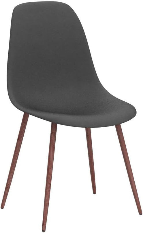 CangLong Modern Popular Dining Chairs Set 2 with Plastic seat and Metal Legs for Dining&Lving Room,Black - LeafyLoom