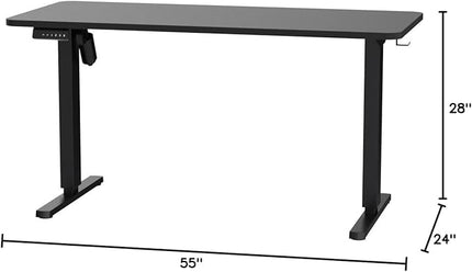 Standing Desk, Height Adjustable Desks with Powerful Motor and Cable Management,electric Sit Stand Desk with Hight Preset Design for Home Office Use 55x24 in Black - LeafyLoom
