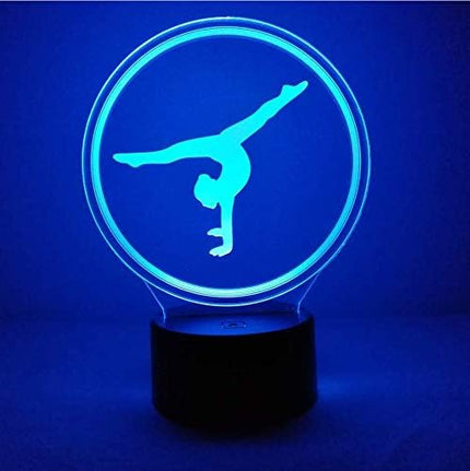 3D Artistic Gymnastics Night Light USB Powered Touch Switch Remote Control LED Decor Optical Illusion 3D Lamp 7/16 Colors Changing Christmas Xmas Brithday - LeafyLoom