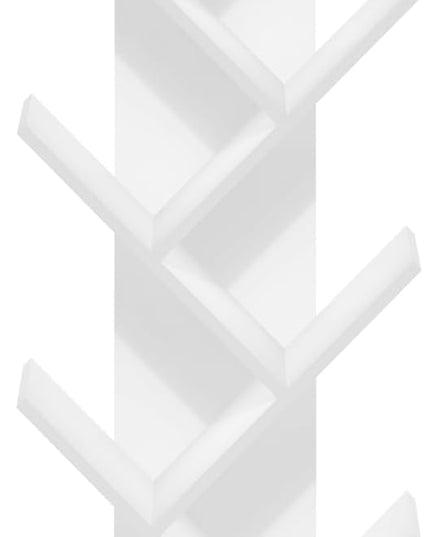 Furinno Tree Bookshelf 9-Tier Floor Standing Tree Bookcase, White - LeafyLoom