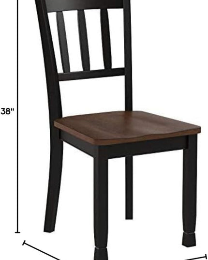 Signature Design by Ashley Owingsville Modern Farmhouse Dining Room Side Chair, Set of 2, Black and Brown - LeafyLoom