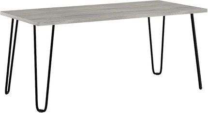 LAVISH HOME Coffee Table with Hairpin Legs-Modern Industrial Style Home Decor-Woodgrain-Look and Steel Accent Living Room Furniture, 41", Gray - LeafyLoom