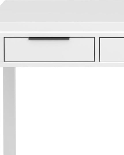 SIMPLIHOME Hollander Solid Wood Contemporary 60 Inch Wide Desk in White, for The Office Desk, Writing Table, Workstation and Study Table Distressed Dark Brown - LeafyLoom