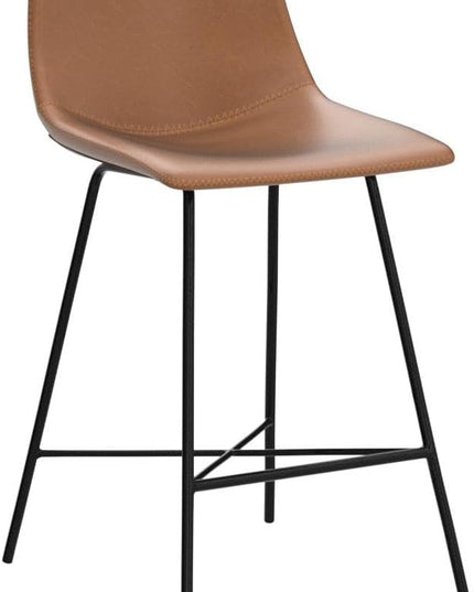 POLY & BARK Paxton 24” Counter Stool in Tan, Set of 2 - LeafyLoom