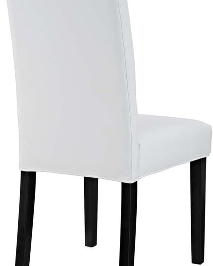 Modway Confer Modern Tufted Faux Leather Upholstered Parsons Four Dining Chairs in White - LeafyLoom