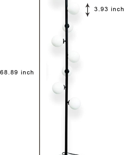 Hsyile Modern Creative Black Floor Lamp for Living Room,Bedroom,Office,Globe High Pole Standing Lamp, Tree Lamp,9 LED Bulbs included - LeafyLoom