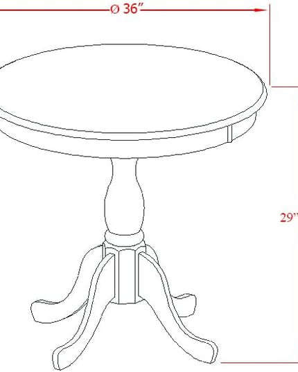 East West Furniture Antique 5 Piece Kitchen Set for 4 Includes a Round Room Table with Pedestal and 4 Dining Chairs, 36x36 Inch, Black & Cherry - LeafyLoom