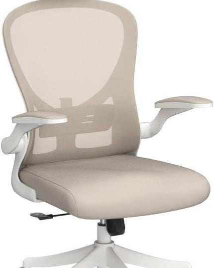 Ergonomic Office Chair Home Desk Office Chair with Adjustable Headrest & Cushion for Lumbar Support, High Back Computer Chair with Thickened Cushion Desk Chairs Khaki - LeafyLoom