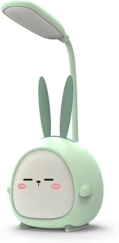 Mini Bunny Night Light, Portable LED Table Light, Cute Rabbit Foldable USB Rechargeable Reading Light Bedroom Children's Bedside Study (Green Rabbit) - LeafyLoom