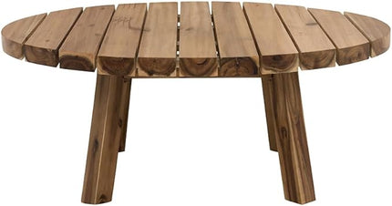 NicBex Coffee Table Wooden Coffee Table with Storage Round Center Tables with Natural Legs Dining Table for Living Room, Dining Room, Office, and Bedroom,35.6" W, Natural Wood+Brown - LeafyLoom