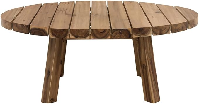 NicBex Coffee Table Wooden Coffee Table with Storage Round Center Tables with Natural Legs Dining Table for Living Room, Dining Room, Office, and Bedroom,35.6" W, Natural Wood+Brown - LeafyLoom