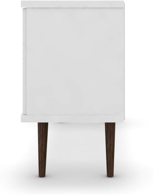 Manhattan Comfort Liberty Mid Century Modern TV Stand for Televisions up to 50 Inches, Bedroom and Living Room Entertainment Center with Storage, Shelves, and Cabinet, 53" Wide, White - LeafyLoom