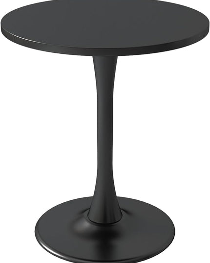 Black Round Table Modern Dining Table Tulip Round Kitchen Table Mid Century Coffee Table for Living Room 24 inch - LeafyLoom