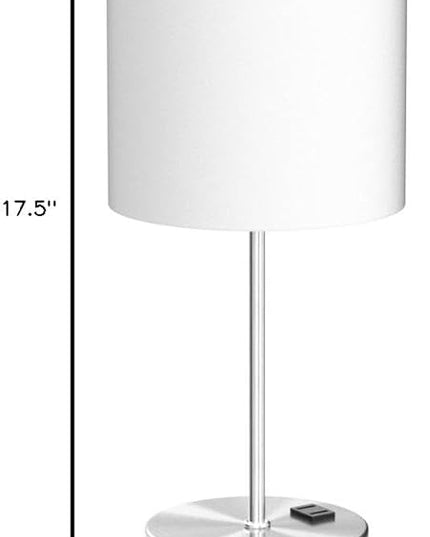 𝟮𝟬𝟮𝟯 𝗡𝗘𝗪 Set of 2 Touch White Table Lamps with 2 USB Ports & AC Outlet, 3-Way Dimmable Bedside Nightstand Lamps for Bedroom Living Room Nursery , 800 Lumens 5000K Daylight Bulbs Included - LeafyLoom