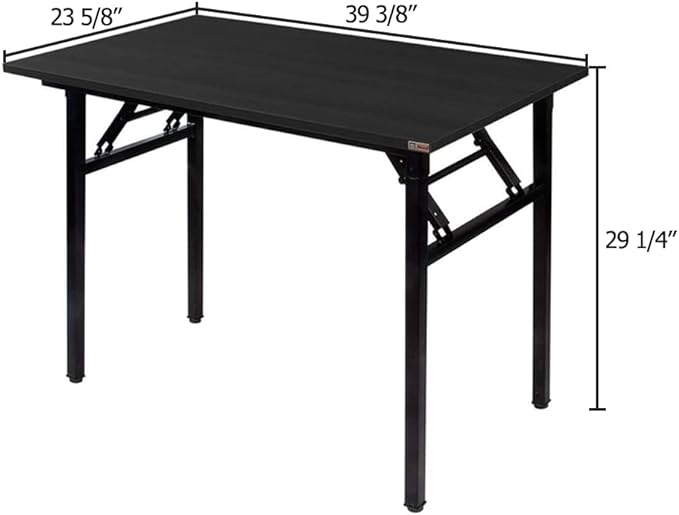 Need Computer Desk Folding Table Writing Desk/Compact Desk/Foldable Desk with BIFMA Certification, No Install Needed, Black AC5CB-100-60 - LeafyLoom