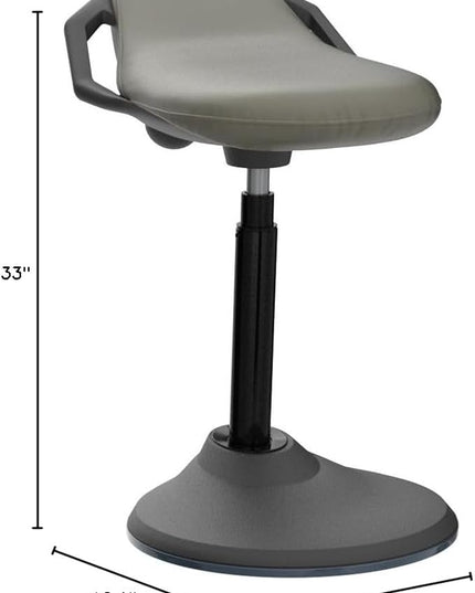 bonVIVO Standing Desk Chair - Ergonomic Chair for Tall Office Desks w/Back Support and Handles for Posture and Balance - Work from Home High Stool - Light Grey - LeafyLoom