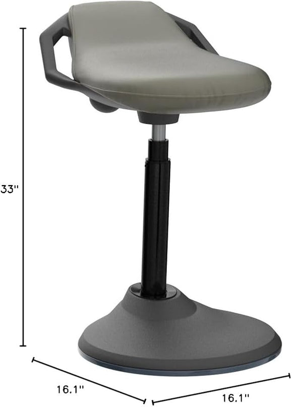 bonVIVO Standing Desk Chair - Ergonomic Chair for Tall Office Desks w/Back Support and Handles for Posture and Balance - Work from Home High Stool - Light Grey - LeafyLoom