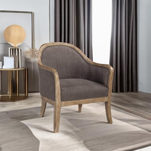 Signature Design by Ashley Engineer Vintage Casual Accent Chair with Nailhead Trim, Brown - LeafyLoom