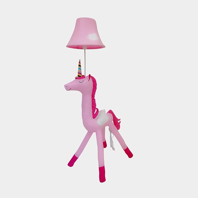Floor Lamp, Pink Unicorn Design 51inch Tall Standing Lamp for Girl’s Bedroom, Hand-Stitched Toy Lamp Decorate Living Room, with an E26 LED Bulb - LeafyLoom