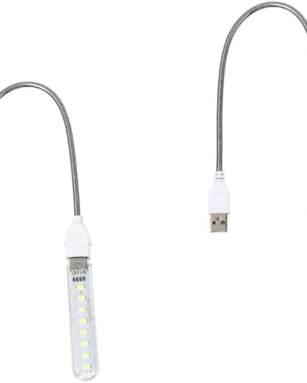 ARTIBETTER 2pcs U Disk Night Light Led Reading Light Plug in Led Night Light Outdoor Camping Light Gooseneck 8 Leds Night Lamp Atmosphere Light USB Light Indoor Computer Jianpan Student PVC - LeafyLoom
