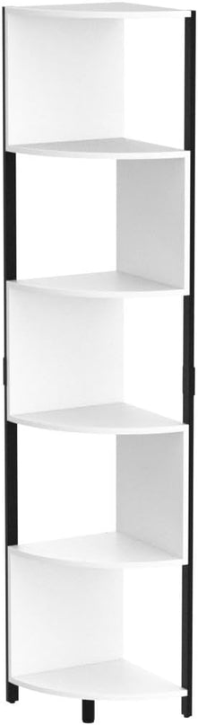 YITAHOME 6-Tier Corner Shelf, 68.8" Tall Modern Free Standing Zigzag Corner Bookshelf, 6 Shelf Display Corner Bookcase Open Small Book Shelves for Living Room, Home Office, Small Space, White - LeafyLoom