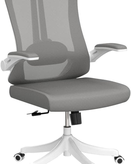 Office Chair with 350LBS Capacity, Ergonomic Comfort Home Desk Chair, Mid Back Gaming Chair with Wheels, Adjustable Height, Lumbar Support, Flip-up Armrest - LeafyLoom