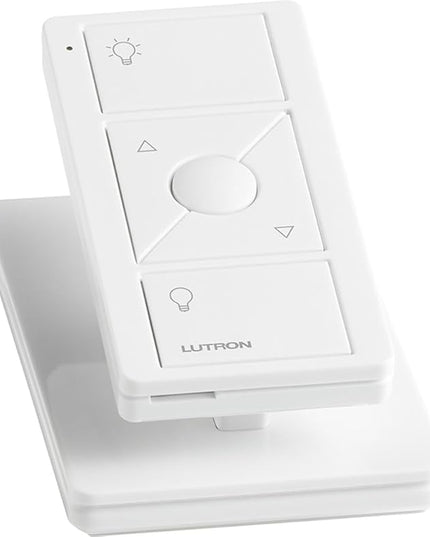 Lutron Pico Remote for Caseta Smart Dimmer Switch, 3-Button Control with Raise/Lower and Preset Lighting Level, For Table Top or Wallmount Use, PJ2-3BRL-WH-L01R, White Lutron