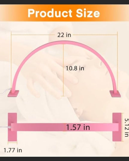 Half Moon Light for Nail Desk, Lash Light Led Nail Tech Lamp Half Moon Light Table Lamp Desk Lamp for Nail Lash Eyelash Extension Tattoo Eyebrows（Pink） - LeafyLoom