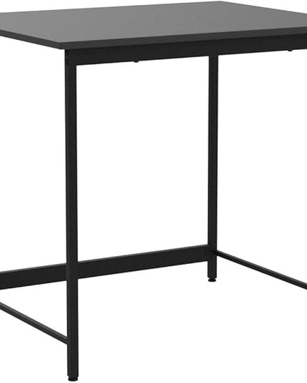 IRIS USA 32 Inch Modern Laptop and Computer Desk Office Table for Home Office, Water and Scratch Resistant Surface Gaming Desk, Easy to Assemble Black Desk - LeafyLoom