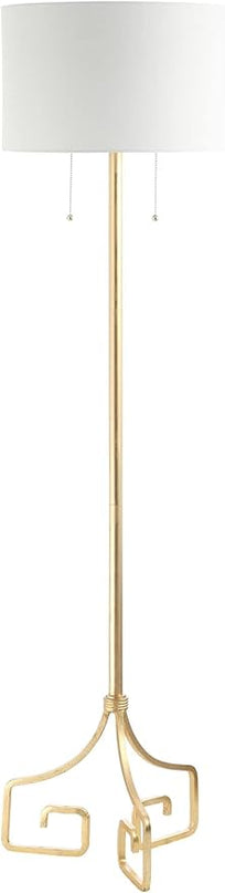 JONATHAN Y JYL3076A Newman 61.5" Metal LED Floor Lamp, Glam, Transitional, Traditional, Modern, Office, Living Room, Family Room, Dining Room, Kitchen, Bedroom, Hallway, Foyer, Gold - LeafyLoom