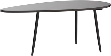 SAYGOER Oval Coffee Table Espresso Wood Mid Century Modern Coffee Tables Unique Retro Farmhouse Accent Center Sofa Rustic Table for Living Room Home Office Easy Assembly, Dark Brown - LeafyLoom