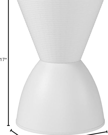 Modway Haste Contemporary Modern Hourglass Accent Stool in White - LeafyLoom