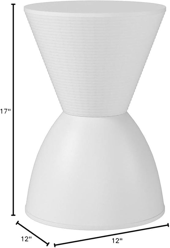 Modway Haste Contemporary Modern Hourglass Accent Stool in White - LeafyLoom
