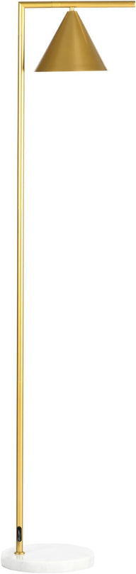 HOMCOM Modern Floor Lamps for Living Room Lighting, Adjustable Standing Lamp for Bedroom Lighting with Rotating Head, Bedside Lamp for Ambient Lighting, (Bulb not Included), Gold - LeafyLoom