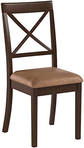 East West Furniture BOC-CAP-C Kitchen Dining Linen Fabric Upholstered Wooden Chairs, Set of 2 - LeafyLoom