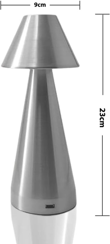 Portable Metal Desk Lamp, Cordless Metal LED Table Lamp,3 Color Touch Control Rechargeable Lamp,3-Levels Brightness Room Decor Desk Lamp,Bedside Lamp,Dining Room Lamp (Silver) - LeafyLoom