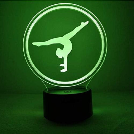 3D Artistic Gymnastics Night Light USB Powered Touch Switch Remote Control LED Decor Optical Illusion 3D Lamp 7/16 Colors Changing Christmas Xmas Brithday - LeafyLoom