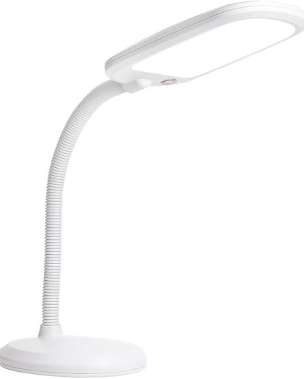Newhouse Lighting White Plastic Flexible Full Spectrum Touch Sensor Switch Dimmable Energy-Efficient LED Desk or Table Lamp in 5000K Daylight Color Temperature - LeafyLoom