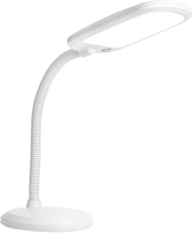 Newhouse Lighting White Plastic Flexible Full Spectrum Touch Sensor Switch Dimmable Energy-Efficient LED Desk or Table Lamp in 5000K Daylight Color Temperature - LeafyLoom