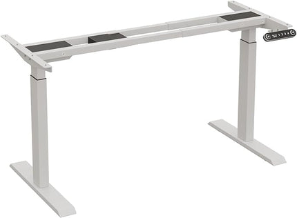 Dual Motor Standing Desk Frame, Electric Adjustable Stand Up Desk Base Workstation for Home and Office, Adjustable Desk Legs for 48'' to 70'' Desk Tops (White Frame only) - LeafyLoom