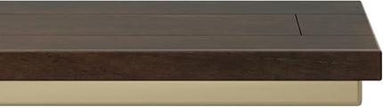 SIMPLIHOME Skyler SOLID MANGO WOOD and Metal 18 inch Wide Rectangle C Side Table in Dark Brown and Gold, Fully Assembled , for the Living Room and Bedroom - LeafyLoom