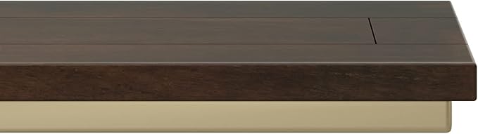 SIMPLIHOME Skyler SOLID MANGO WOOD and Metal 18 inch Wide Rectangle C Side Table in Dark Brown and Gold, Fully Assembled , for the Living Room and Bedroom - LeafyLoom